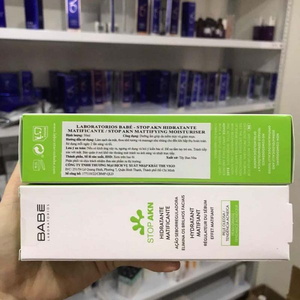 Kem dưỡng kiềm dầu trị mụn Babe stop akn mattifying moisturiser Dr Da