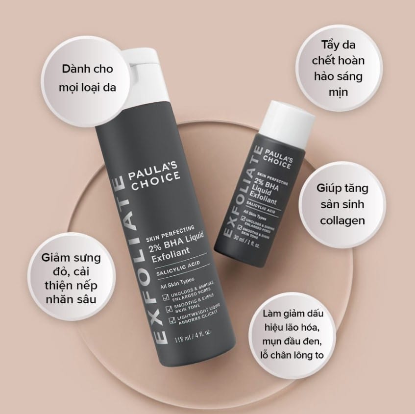 Công dụng Paula's Choice Skin Perfecting 2% BHA Liquid Exfoliant