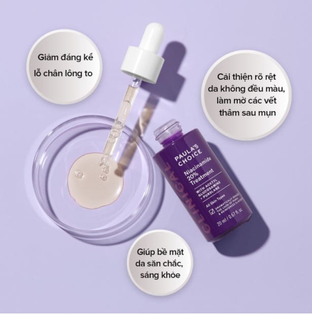 Clinical Niacinamide 20% Treatment có nhiều công dụng rất tốt cho da