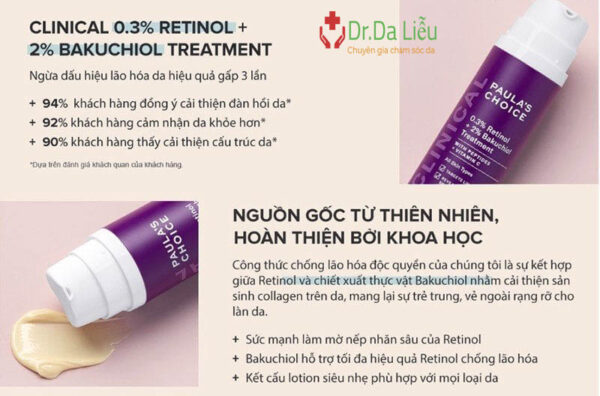 Paula’s choice Clinical 0.3% Retinol + 2% Bakuchiol Treatment giá bao nhiêu? có tốt không? - Hình ảnh 2