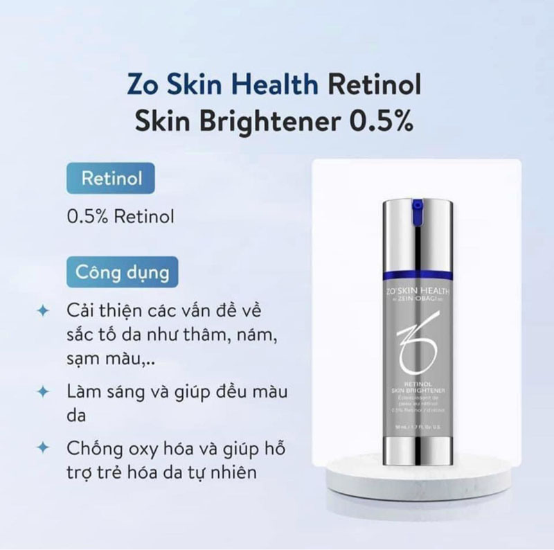 Kem dưỡng trắng da Retinol 0.5 Zo Skin Health có tốt không? Giá bao nhiêu?  - Dr.Da liễu của bạn