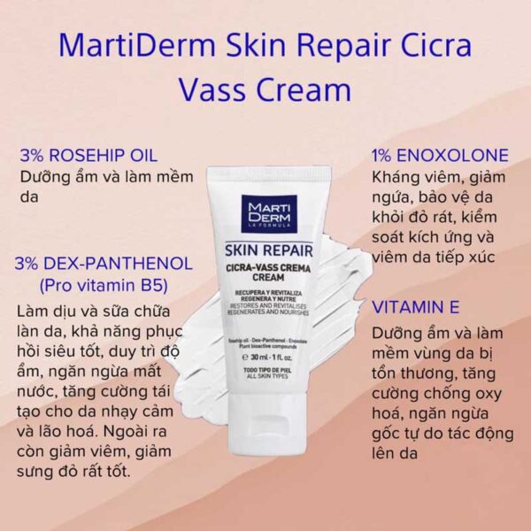 Kem Dưỡng MartiDerm Skin Repair Cicra Vass Cream 30ml - Hình ảnh 4