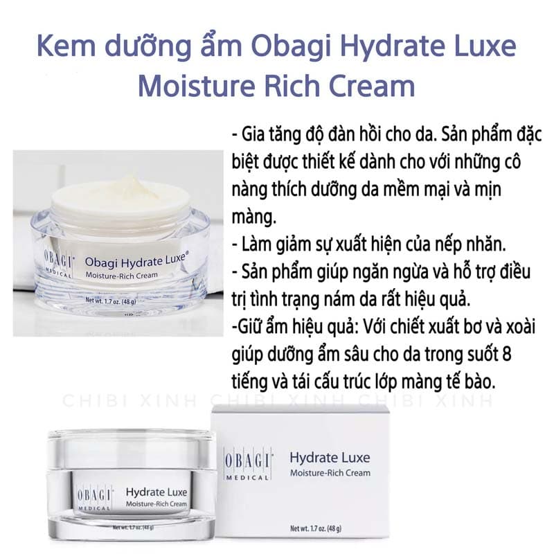 kem dưỡng ẩm obagi hydrate luxe