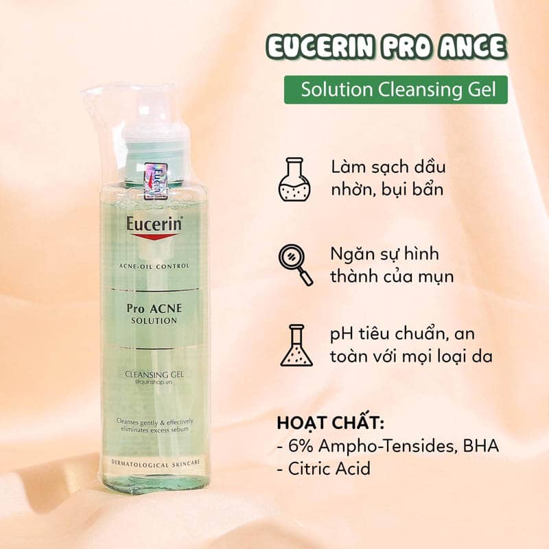 gel rửa mặt eucerin