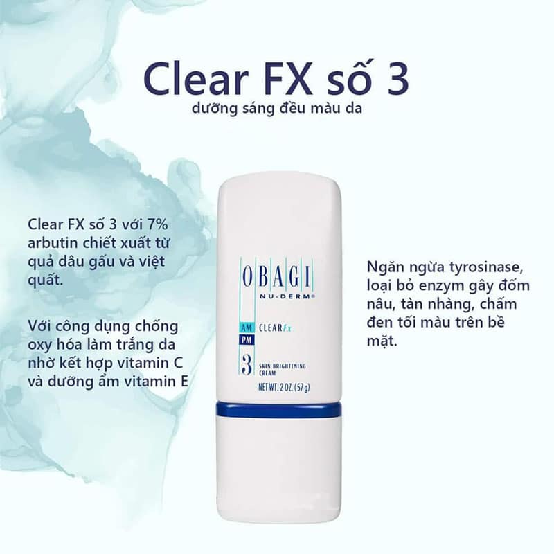3FX Obagi | Kem dưỡng trắng da Obagi Nuderm Clear Fx #3 - Dr.Da liễu của bạn