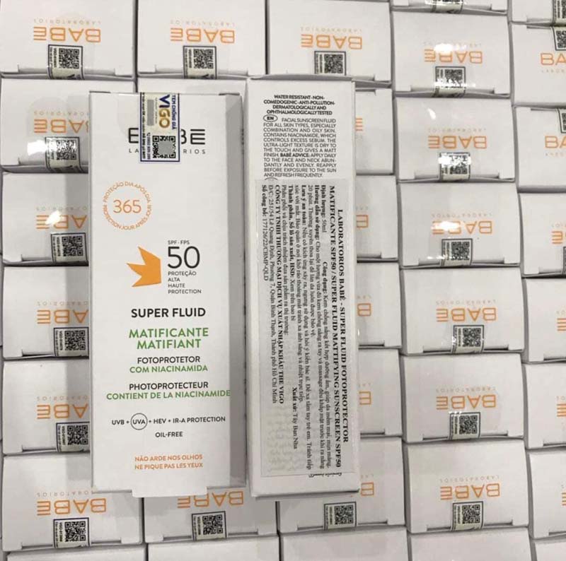 Babe super fluid mattifying sunscreen spf 50
