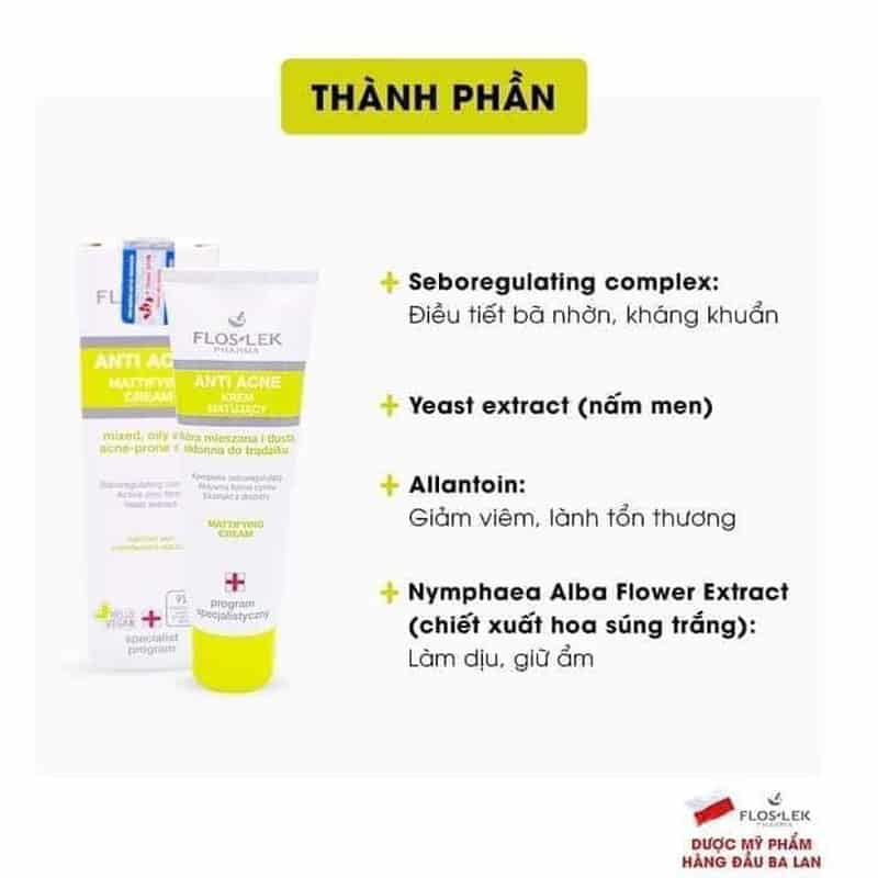 Kem dưỡng ẩm cho da dầu mụn Floslek