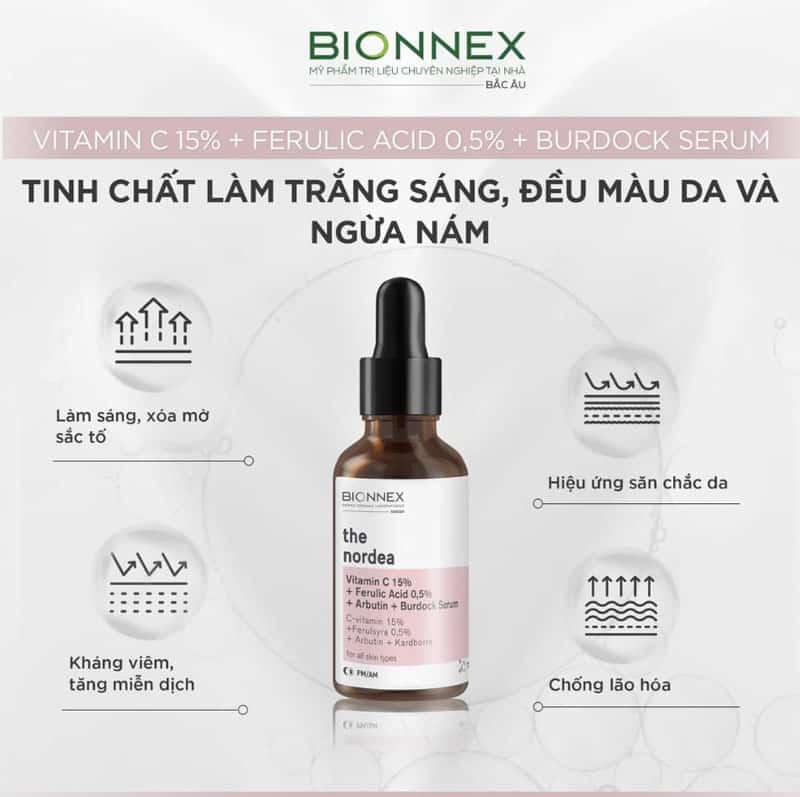 Bionnex Vitamin C 15% + Ferulic Acid 0,5% + Arbutin + Burdock Serum