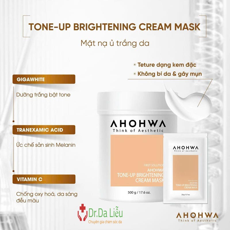 Mặt Nạ Ủ Trắng Ahohwa Tone-Up Brightening Cream Mask