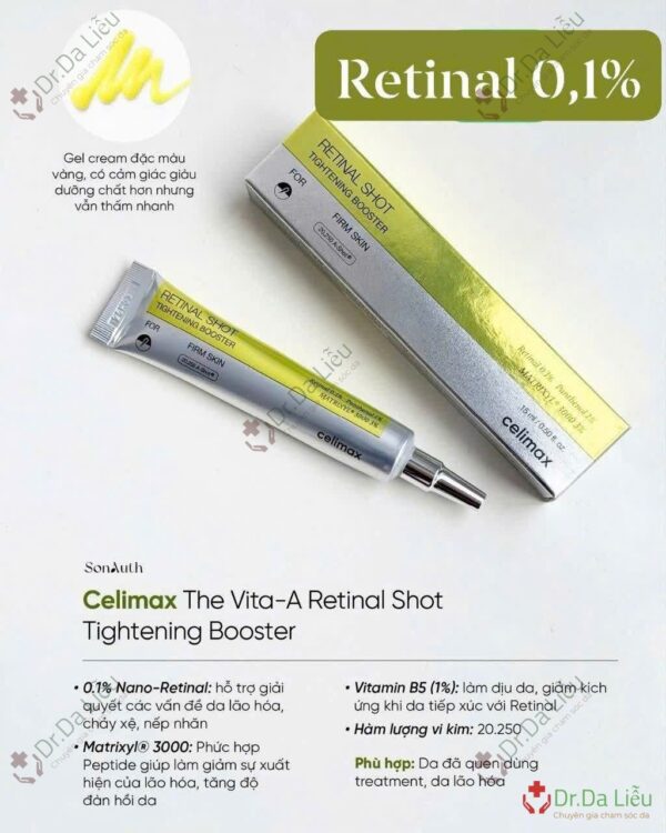 Celimax Retinal Night Serum 30ml thành phần Retinal - Dr Da Liễu