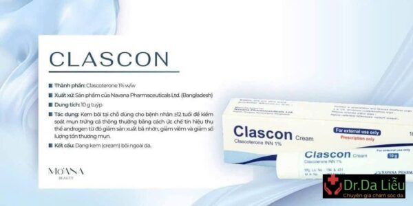 Kem Trị Mụn Clascon 10g - Thành phần và công dụng đặc trị mụn - Dr Da Liễu