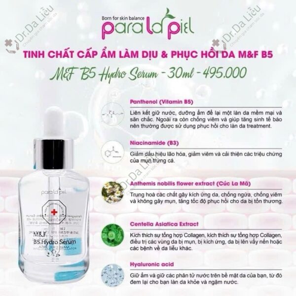 Serum B5 phục hồi Paralapiel M&F 30ml bao bì - Dr Da Liễu